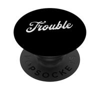 Trouble Simple Cursive Word PopSockets Adhesive PopGrip
