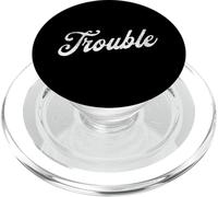 Trouble Simple Cursive Word PopSockets PopGrip for MagSafe