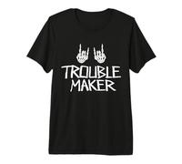 Troublemaker Skeleton Rock On Punk Rebel Boys Girls Kids Premium T-Shirt