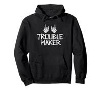 Troublemaker Skeleton Rock On Punk Rebel Boys Girls Kids Pullover Hoodie