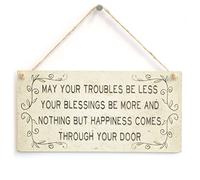Troubles Less Blessings More Sign, Home Blessing Decor