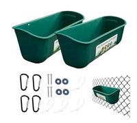 Trough Chicken Feeder - Large Capacity Waste - Poultry Feeder, Hanging Design, 2 Pieces Automatic Feed and Water Trough, Livestock Feeding Container with Clips for Chickens, Ducks, Goats, Sheep