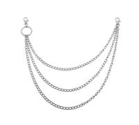 Trouser Chain 3 Layer Metal Punk Style Multi-layer Belt Chain Hip-hop Long Waist for Trousers Keychain Accessory for Pants for decor(Color 02)
