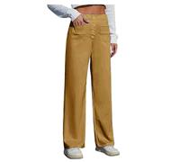 Trouser for Women UK Casual Full Length Pants Relax Fit Ladies Soft Stretchy Lightweight Pull On Easy Comfort Workout Stretch rousers Hiking Walking Combat Yellow