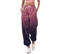 Trouser for Women UK Fall Wide Leg Trousers Elasticated High Waist Breathable Palazzo Pants Womens Bohemian Casual Everyday Gym Sport Jogger Sweatpants Hot Pink