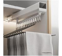 Trouser Hanger Pull-Out, Stainless Steel Pants Organizer, Space Saving Multifunctional Wardrobe Holder for Trousers, Scarves, Towels, 575mm - Efficient Storage Solution