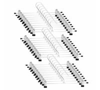 Trouser Hanger, WEIDMAX Pant Hangers 30 Pcs Space Saving Skirt Hangers with Clips Adjustable Non-Slip Coat Suit Skirt Hangers Heavy Duty Chrome Clothes Hangers Clothes Hook