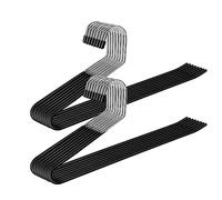 Trouser Hangers, 16 Pack Space Saving Open-Ended Metal Pants Hanger, Non Slip Trousers Slack Hangers Organizers for Pants Jeans Slacks Scarf Trousers Ties - Black