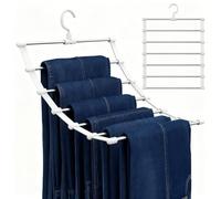 Trouser Hangers Space Saving 1 Pack Multi-Layer Pants Hanger - Wardrobe Storage Organiser for Clothes, Jeans, Trousers, Tie, Scarf and Towel