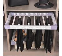 Trouser Pull-Out Stand, Extendable Metal Clothes Rail for Wardrobe, Hidden Trouser Storage, Removable Design, Suitable for Washing Machine Cabinet, 60-85cm