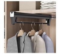 Trouser Rack for Closet, Telescopic Pull-Out Pants Rack with Sliding Rails for Wardrobe Ceiling Storage