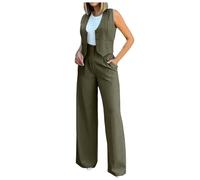 Trouser Suits for Women UK Two Piece Outfit Waistcoat and Trousers Set Formal Suits Lounge Sets High Waisted Tailored Trouser Business Office Sets Wedding Guest Outfits