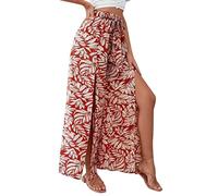 Trousers Boyfriend Women's Black Border Women's Clothing Europe the United States Trend Leopard Print Casual Tassel Lace Up Waist Leopard Print Wide Leg Business Trousers Women Summer, Hot Pink, S
