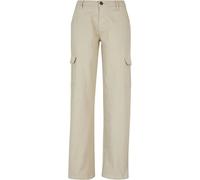 Trousers cargo droit taille haute en denim femme Urban Classics Blanc 29