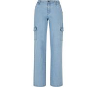 Trousers cargo droit taille haute en denim femme Urban Classics Bleu 31
