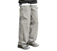 Trousers for Men UK Wide Leg, Solid Loose Fit Sweatpants Elasticated Waist, Regular Fit Drawstring Baggy Trousers with Pockets, Casual Comfy Jogging Trouser, Mens All Season Sweatpant