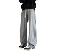 Trousers for Men Wide Leg Solid Loose fit Joggers Bottoms Regular fit Drawstring Sweatpants with Pockets Casual Comfort Mens Trousers Straight Leg Oversize Smart Trouser Men All Season