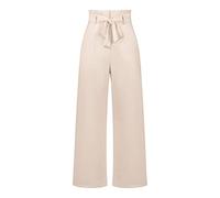 Trousers For Women Uk, Tailored Leisure Pants With Wide Legs Trousers Fashion Solid Bow-Knot Elasticated High Waist Palazzo Trousers Elegant Casual Office Pants Straight Leg Pants Bottoms,Apricot,S