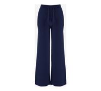 Trousers made of cashmere Adjustable elastic waistband with drawstring Wide leg Two welt pockets on the sides Navy Made in China Composition: 100% cashmere- female- Arch4- Sweatpants- Blue- S- Trouser