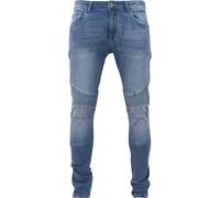 Urban Classics Men's Slim fit Biker Jeans, Blue (Blue Washed), 30W x 31L