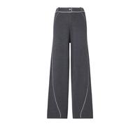 Trousers with contrast stitching - female - Liu Jo - Wide Trousers - Gray - L - Trousers L