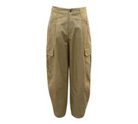 Trousers with Side Patch Pockets and Front Metal Zip - female - MeiMeiJ - Wide Trousers - Beige - L - Trousers L