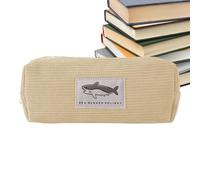 Trousse Souple, trousse à Requin, de Papeterie Shark de Grande capacité - à stylos Mignon, à en Forme d'animal Doux Pour Les Voyages, le Travail et l'école, Beige / yellow, see description