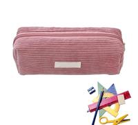 Trousse, Trousse Grande Capacité, Organisateur De Pochette De Papeterie,Pochette De Rangement Pour Crayons De Papeterie En Velours Côtelé | Sac De Rangemenst Pour Stylos Lavable Pour L'école