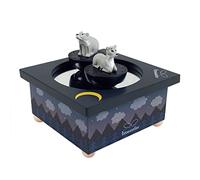 Trousselier - Deer & Bear In Forest - Dancing Music Box - Ideal Birth Gift - 2 Removable Figures - Easy To Use - Nocturne By Chopin - Dark Blue Color - 2 count