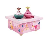 TROUSSELIER - Princess Sisters - Dancing Music Box - Perfect Newborn Gift - 2 Removable Figurines - Simple Operation - Beautifull Dreamer Music - Pink