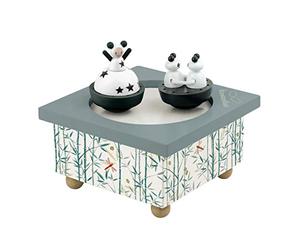 Trousselier Spinning Music Box Girl and Panda, 95012