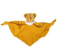 TROUSSELIER - Teddy Bear Triangle - 20 cm - Rattle Toy - Organic Cotton Fabric - Ideal Birth Gift - Machine Washable - Curry Color