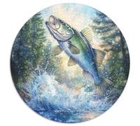 Trout 1000 Pieces Circle Puzzle for Kids Aged 5-8 Made Jigsaw Puzzles Creative Hard Challenge 1000pcs (67.5x67.5cm)