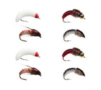 Trout and Bass Fly Fishing Set 8 Effective Dry and Wet Flies Organized in a Secure Box for Anglers (A)