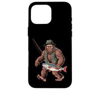 Trout Bigfoot Fisherman Walking Sasquatch Fishing Case for iPhone 16 Pro Max