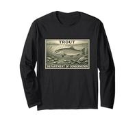 Trout Fish Fishing River Gear Wildlife Outdoors Graphic Long Sleeve T-Shirt