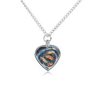 Trout Fish in Deep Sea Vortex Heart Pet Ashes Necklace Jewellery Dog Alloy Keepsake Pendant Cat