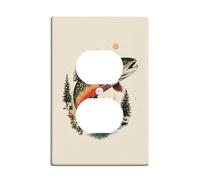 Trout Fish Light Switch Cover Plates/Outlet Covers, Natural Cream Colored Lake Scene, Perfect for Outdoor Decor, Farmhouse Style, Ideal for Cabin or Cabin, Functionally Stylish Single Duplex Outlet