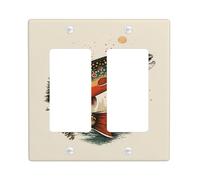 Trout Fish Light Switch Cover Plates/Outlet Covers, Natural Cream Colored Lake Scene, Perfect for Outdoor Decor, Farmhouse Style, Ideal for Cabin or Cabin, Functionally Stylish Double Rocker