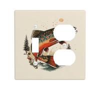Trout Fish Light Switch Cover Plates/Outlet Covers, Natural Cream Colored Lake Scene, Perfect for Outdoor Decor, Farmhouse Style, Ideal for Cabin or Cabin, Functionally Stylish Toggle Duplex