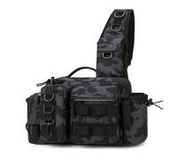 Trout Fishing Bag Fishing Tackle Backpack Lure Box Gear Storage Bag Fanny Pack for Men Fly Fishing Backpack with Rod Holder Sling Shoulder Bag for Fishing, Hunting, Hiking(Color 01)
