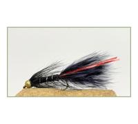 Trout fishing Flies, 6 Pack of Goldhead Black Red Flash Damsel - Size 10