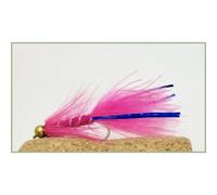 Trout Fishing Flies, 6 Pack of Goldhead Pink Blue Flash Damsel Size 10
