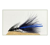 Trout Flies,6 Pack of Black Blue Flash Damsel Size 10 - Fly Fishing