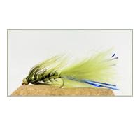 Trout flies, 6 Pack of Goldhead Olive Blue Flash Damsel - Size 10
