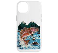 Trout, Fly Fishing, Mountain Stream, Angler, Leaping Fish Case for iPhone 14 Plus