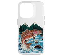 Trout, Fly Fishing, Mountain Stream, Angler, Leaping Fish Case for iPhone 14 Pro