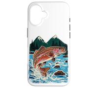 Trout, Fly Fishing, Mountain Stream, Angler, Leaping Fish Case for iPhone 16