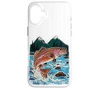 Trout, Fly Fishing, Mountain Stream, Angler, Leaping Fish Case for iPhone 16 Plus