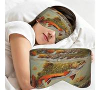 Trout Fly Fishing, Sleep Mask for Home Travel, Full Eye Covers Light Blocking Eye Mask Sleep Eye and Ear Muffs